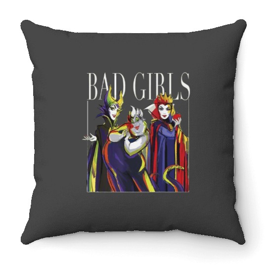 Disney Villains Bad Girls Group Ursula Maleficent Evil Queen Throw Pillows