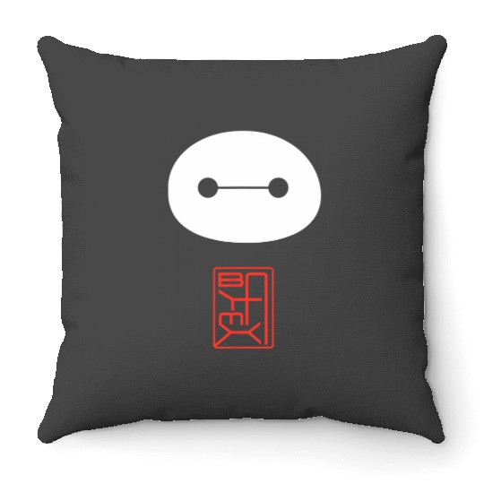 Disney Big Hero 6 Baymax Face Kanji Poster Throw Pillows