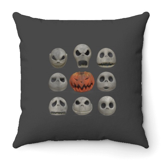 Disneyss Jack Skellington Halloween Faces Throw Pillows