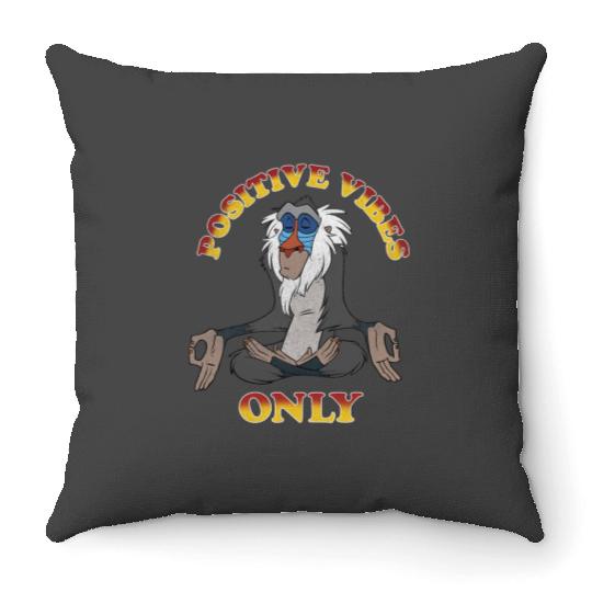 Disney Lion King Rafiki Positive Vibes Meditation Portrait Throw Pillows