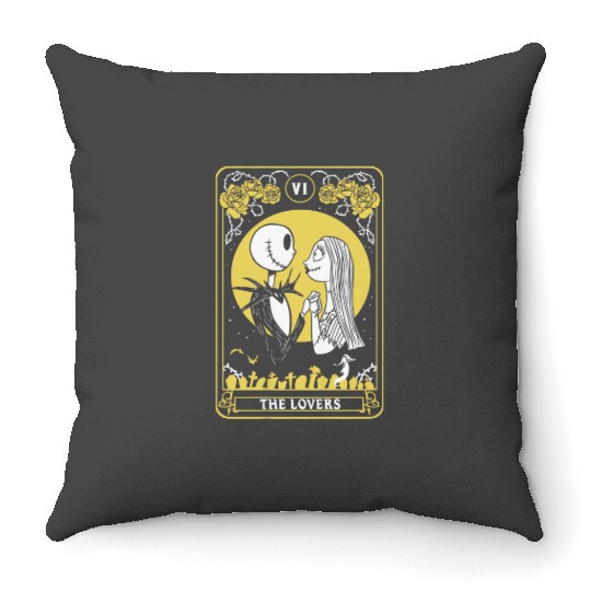 Disneyss The Nightmare Before Christmas Jack Sally Card Throw Pillows