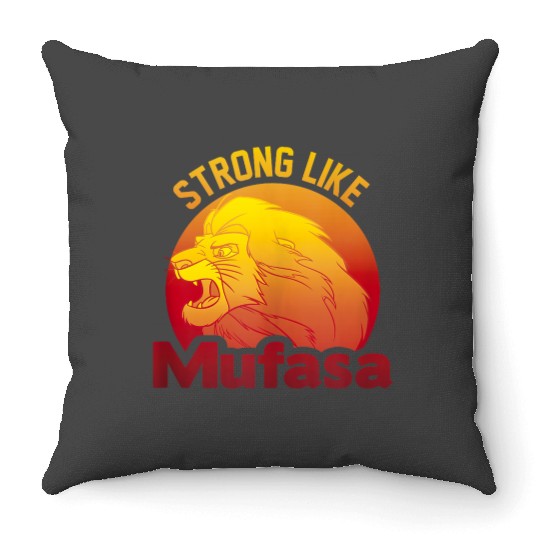 Disneyss The Lion King Strong Like Mufasa Sunset Logo Throw Pillows