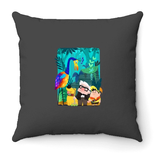 Disney and Pixars Up Carl Russell Dug Kevin Paradise Falls Throw Pillows