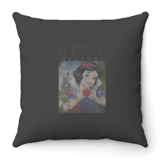 Disneyss Snow White Vintage Apple Poster Throw Pillows