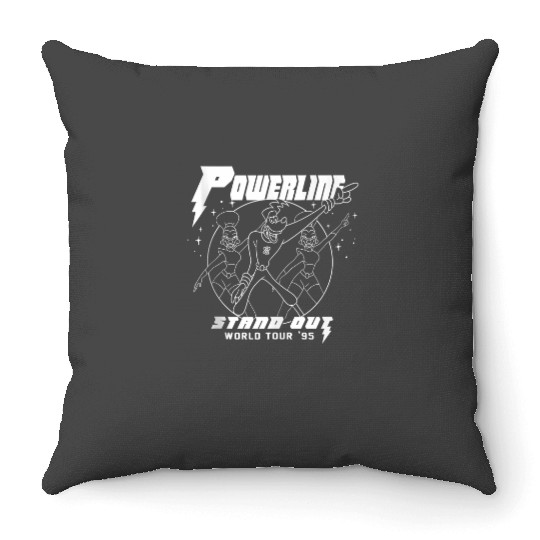 Disney A Goofy Movie Powerline World Tour Outline Poster Throw Pillows