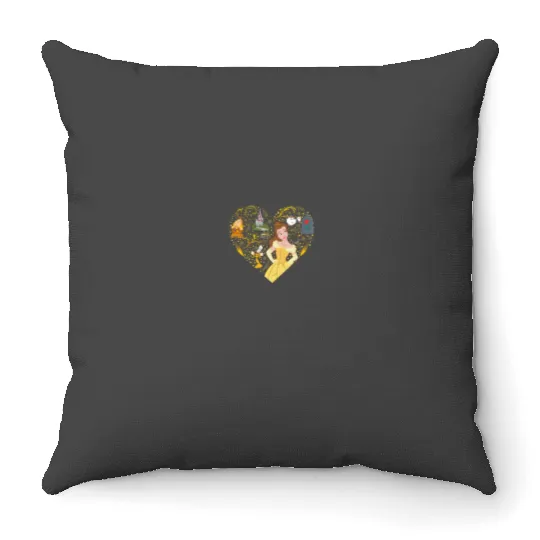 Disney Princess Belle Collage Heart 2525 Throw Pillows