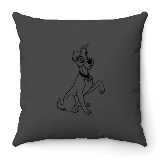 Disneyss Lady And The Tramp Left Chest Pocket Portrait Throw Pillows