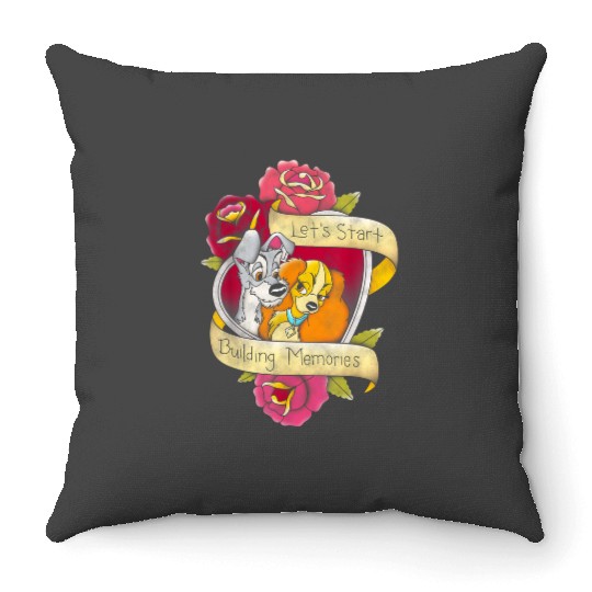 Disneyss The Lady And The Tramp Let's Start Building Memories Throw Pillows