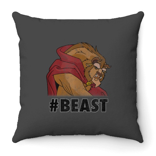 Disneyss Beauty The Beast beast Distressed Throw Pillows