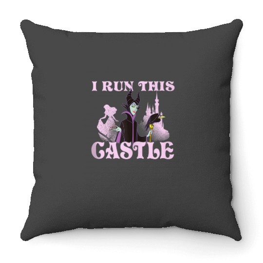 Disney Sleeping Beauty Aurora Maleficent I Run This Castle Throw Pillows