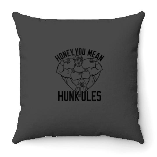 Disney Hercules Valentines Day Honey You Mean HunkUles Throw Pillows