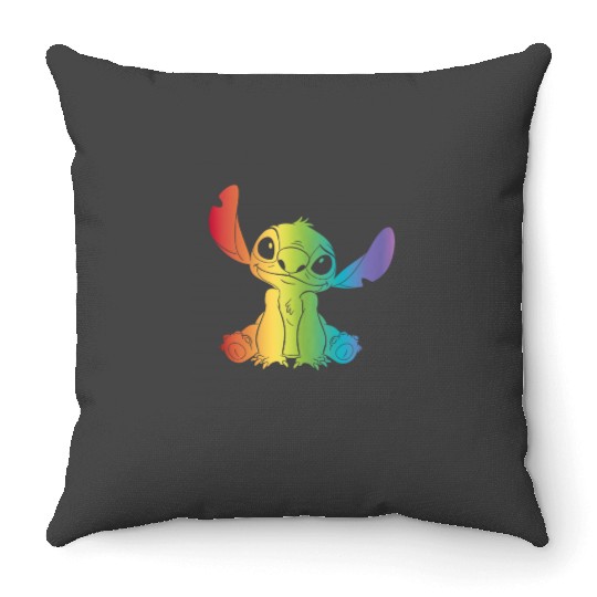 Disney Lilo Stitch Rainbow Stitch Fill Pride 7905 Throw Pillows