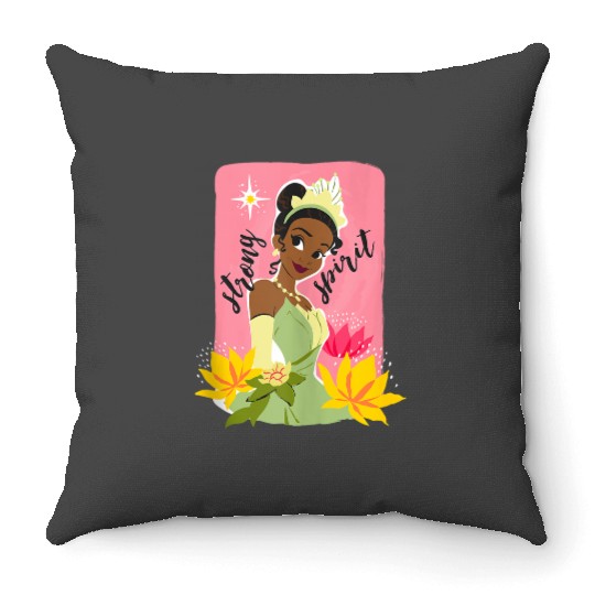Disneyss The Princess The Frog Tiana Portrait Free Spirit Throw Pillows