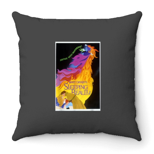 Disneyss Sleeping Beauty Classic Vintage Movie Poster Throw Pillows