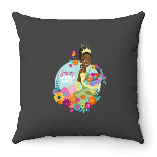 Disneyss The Princess And The Frog Easter Tiana Spring Days Throw Pillows