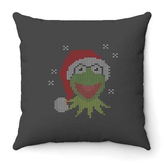 Disneyss The Muppets Christmas K the frog With Santa Hat Throw Pillows