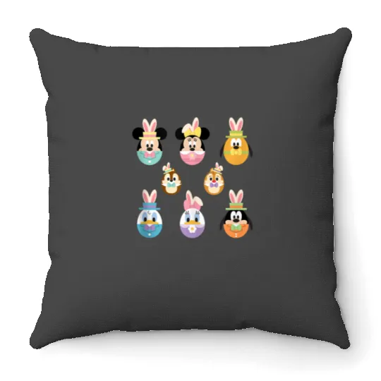 Disney Mickey and Friends Cute Easter Bunny Ears Throw Pillows