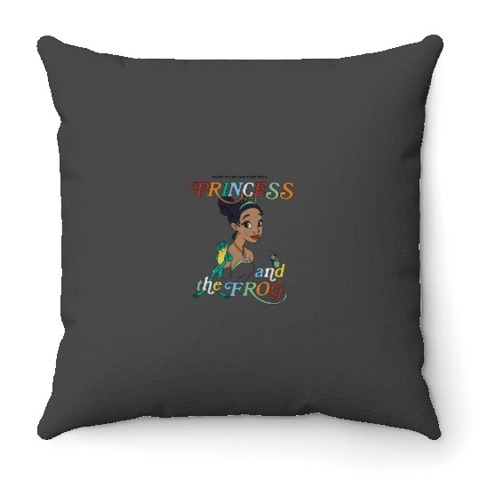 Disneyss Princess And The Frog Tiana And Frog Naveen Portrait Throw Pillows