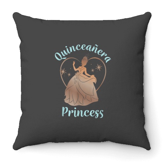 Disneyss The Princess And The Frog Birthday Quinceaera Tiana Throw Pillows