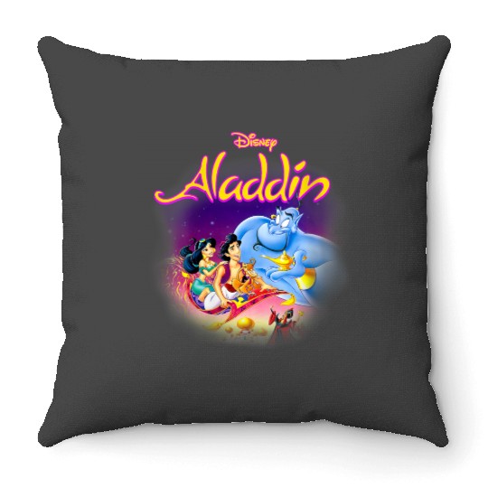 Disneyss Aladdin Faded Classic Movie Poster Throw Pillows