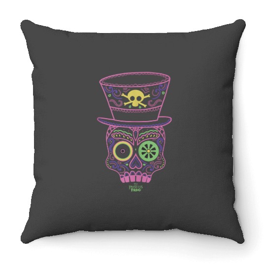 Disneyss Princess And The Frog Dr Facilier Line Art Mask Throw Pillows
