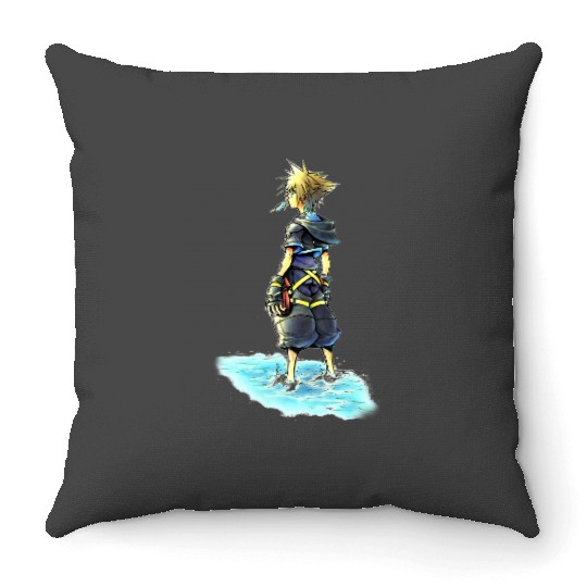 Disney Kingdom Hearts Sora Sea Salt Ice Cream Sketch Throw Pillows