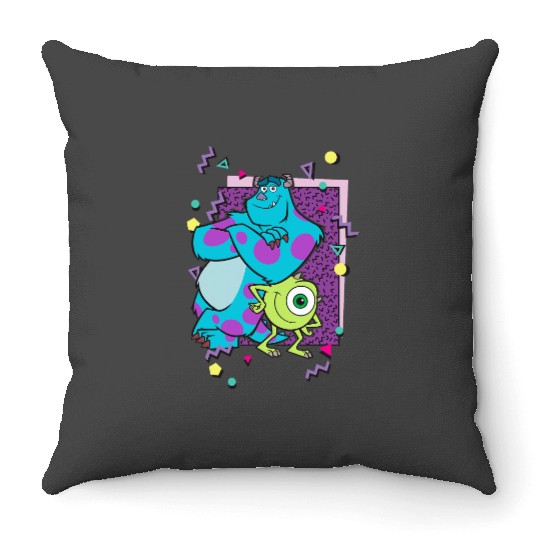 Disney Pixars Monsters Inc. Mike And Sully 90's Style Throw Pillows