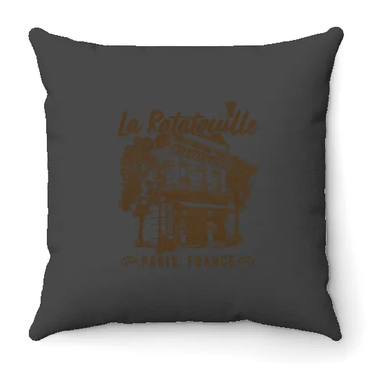 Disney Pixars Ratatouille Paris France Vintages Restaurant Throw Pillows