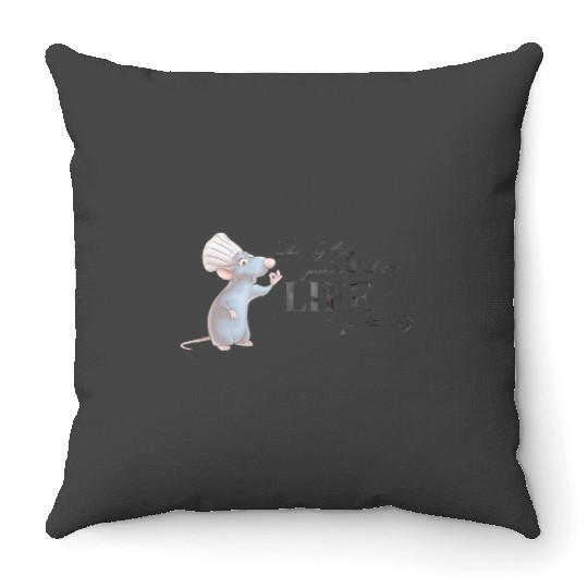 Disney 100 and Pixars's Ratatouille Remy Unpredictable Life Throw Pillows