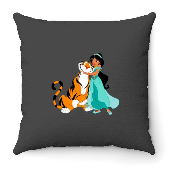 Disney Aladdin Princess Jasmine and Rajah Friends Throw Pillows