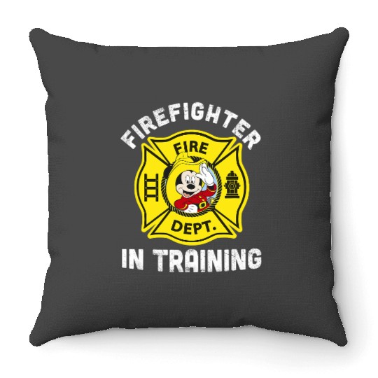 Disney Mickey And Friends Graduation Firefighter In Training Throw Pillows