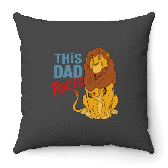 Disney The Lion King Simba and Mufasa This Dad Rules Throw Pillows