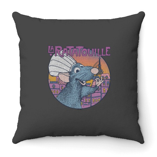 Disney Pixars Ratatouille Bon Appetit Circle Sign Throw Pillows