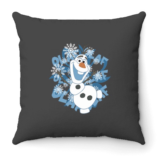 disney frozens Vintages Olaf Snowflake Magic Portrait Logos Throw Pillows