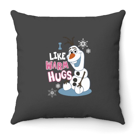 disney frozens Christmas Olaf I Love Warms Hugs Portrait Throw Pillows
