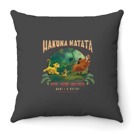 Disney Lion King Hakuna Matata Motto Simba Timon Pumbaa Throw Pillows