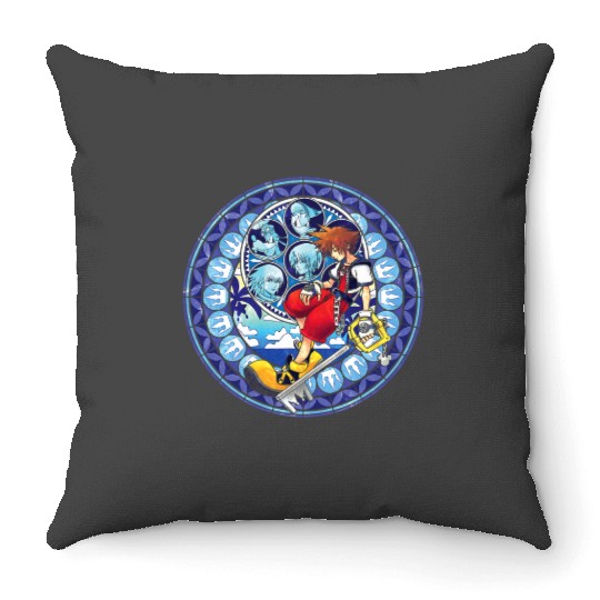 Disney Kingdom Hearts Sora Stained Glass Throw Pillows