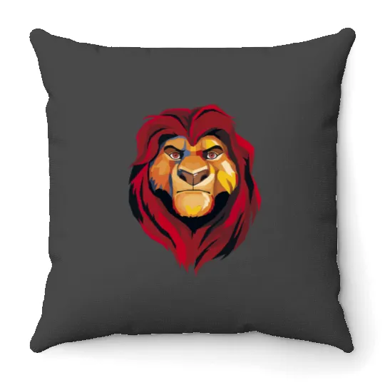 Disney The Lion King Mufasa Artistic Painted Portrait Throw Pillows