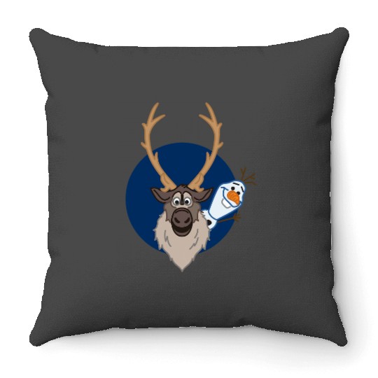 disney frozens 2 Olaf and Sven Throw Pillows