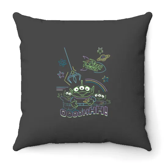 Disney Pixar Alien Pizza Planet Throw Pillows, Disney Toy Story Pizza Planet Throw Pillows, Disney Pizza Planet Throw Pillows, Alien Pizza Planet, HarryHudsonShop