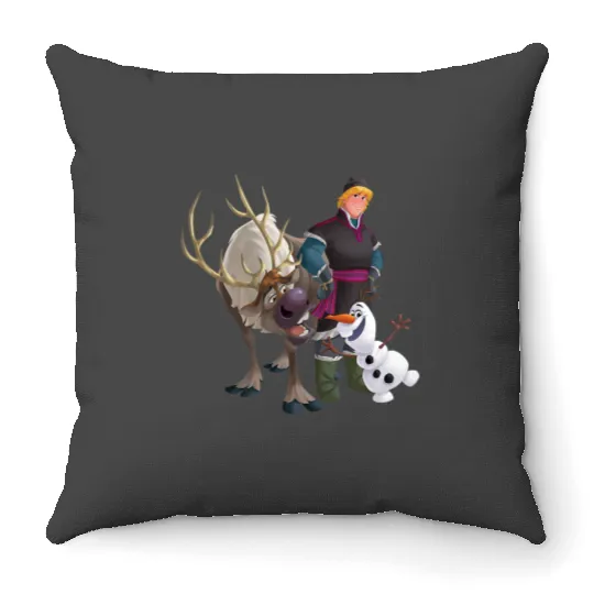disney frozens Kristoff Olaf Sven Throw Pillows