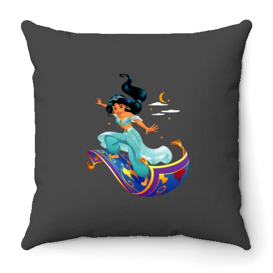 Disney Aladdin Princess Jasmine Magic Carpet Pose Throw Pillows