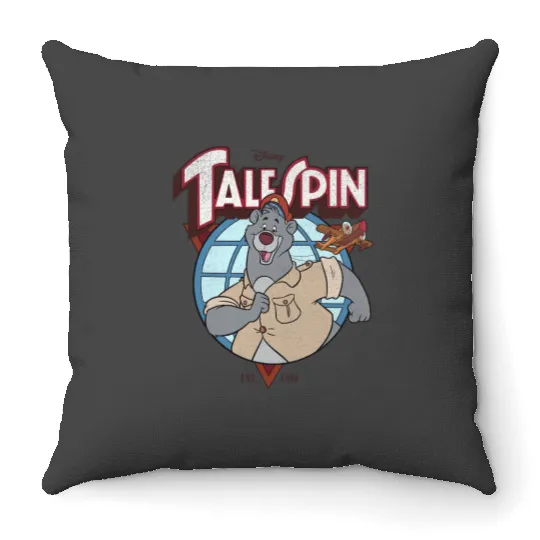 Disney TaleSpin Baloo Logo Throw Pillows