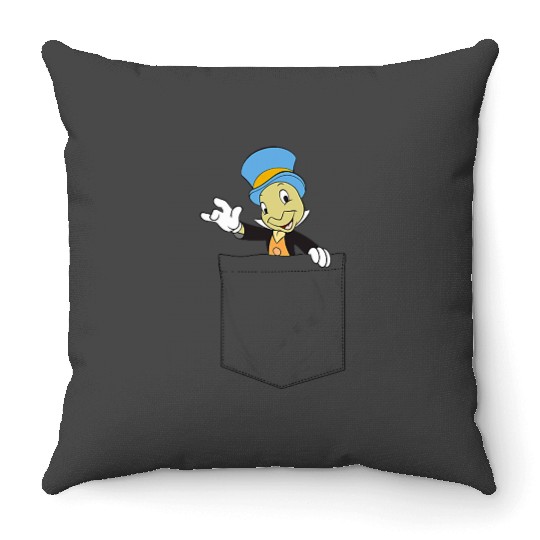 Disney Pinocchio Jiminy Cricket Faux Pocket Throw Pillows