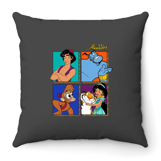 Disney Aladdin Group Shot Box Up Throw Pillows