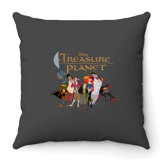 Disney Treasure Planet Logo and Characters Throw Pillows