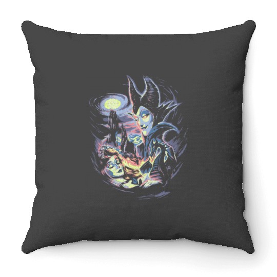 Disney Sleeping Beauty Maleficent Painting Graphic Throw Pillows