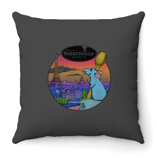 Disney Pixars Ratatouille Over Look Paris Throw Pillows