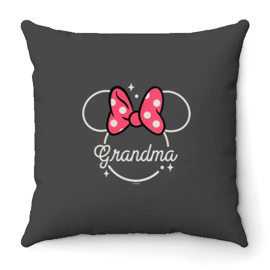 Womens Disney Minnie Mouse Grandma Head Icon Magic Mothers Day VNeck Throw Pillows