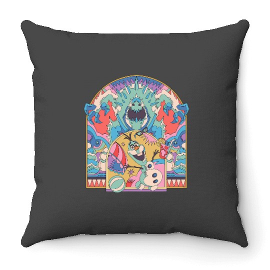 disney frozenss Olaf and Marshmallow Summer Fun Throw Pillows